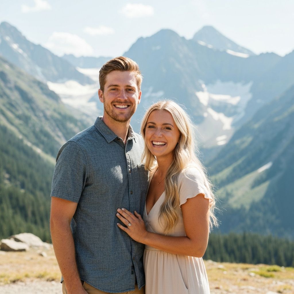 Happy newly engaged couple